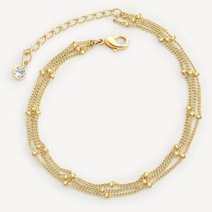 NEW 14K Gold Plated Elegant Gold Chain Bracelet